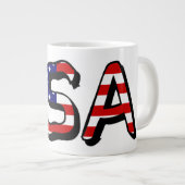 USA überlappen sich auf US-Flagge Jumbo-Tasse (Vorderseite Rechts)