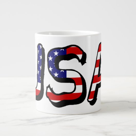 USA überlappen sich auf US-Flagge Jumbo-Tasse (Vorderseite)