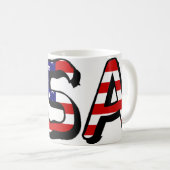USA überlappen sich auf US-Flagge Kaffeetasse (VorderseiteRechts)