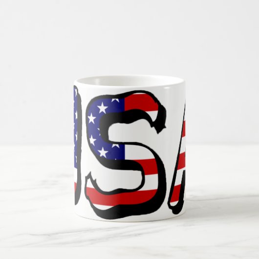 USA überlappen sich auf US-Flagge Kaffeetasse (Mittel)
