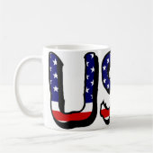 USA überlappen sich auf US-Flagge Kaffeetasse (Links)