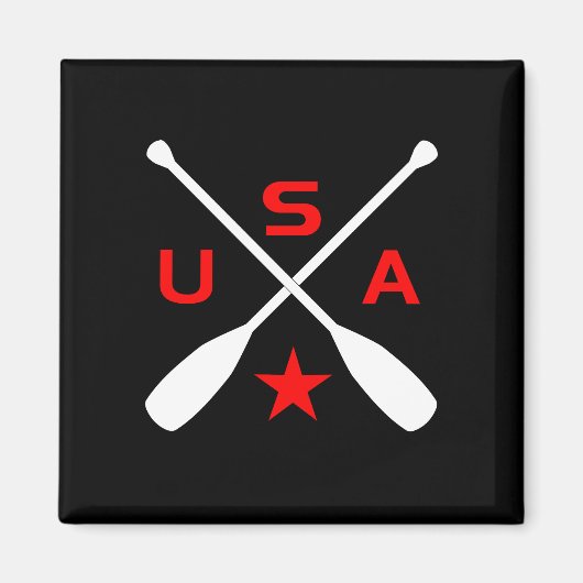 USA überquerte Paddle Oars mit Star Dark Color Magnet (Vorne)