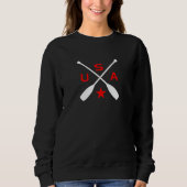 USA überquerte Paddle Oars mit Star Dark Color Sweatshirt (Vorderseite)