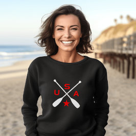 USA überquerte Paddle Oars mit Star Dark Color Sweatshirt