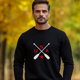 USA überquerte Paddle Oars mit Star Dark Color Sweatshirt