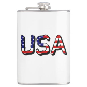 USA überschneiden sich auf US-Flagge Vinyl Wrappe Flachmann