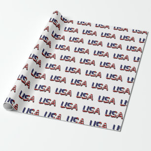 USA überschneidet amerikanische Flagge Geschenkpapier