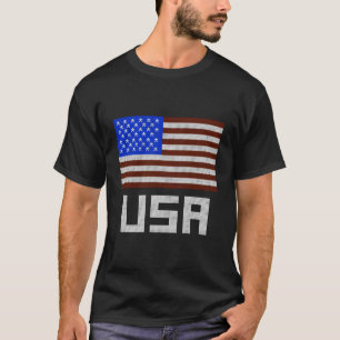 Usa Ugly Sweater Style Geografie Flags T-Shirt