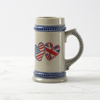 USA - UK-Liebe Bierglas