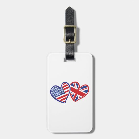 USA - UK-Liebe Gepäckanhänger (Vorderseite vertikal)