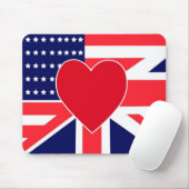 USA/UK Liebe-Mausunterlage Mousepad (Mit Mouse)