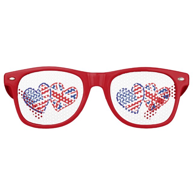 USA - UK-Liebe Partybrille (Vorderseite)