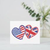 USA - UK-Liebe Postkarte (Stehend Vorderseite)