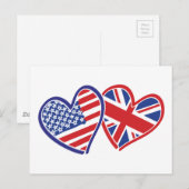 USA - UK-Liebe Postkarte (Vorne/Hinten)