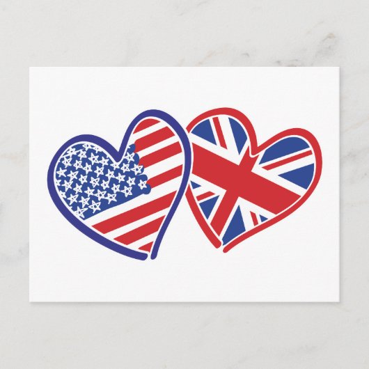 USA - UK-Liebe Postkarte (Vorderseite)