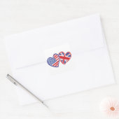 USA - UK-Liebe Quadratischer Aufkleber (Umschlag)