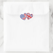 USA - UK-Liebe Runder Aufkleber (Tasche)
