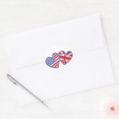USA - UK-Liebe Runder Aufkleber (Umschlag)