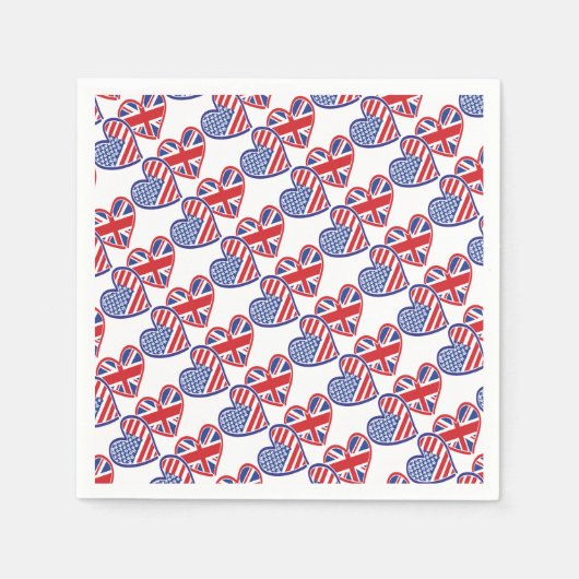 USA - UK-Liebe Serviette (Vorderseite)