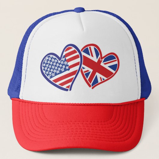 USA - UK-Liebe Truckerkappe (Vorderseite)