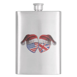 USA-UK-Santa-Hats Flachmann