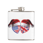 USA-UK-Santa-Hats Flachmann (Vorderseite)