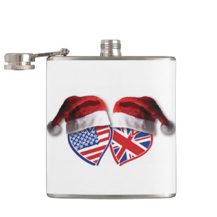 USA-UK-Santa-Hats Flachmann