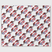 USA-UK-Santa-Hats Geschenkpapier (Flach)