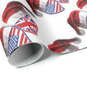 USA-UK-Santa-Hats Geschenkpapier (Rolleneckpunkt)