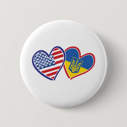 USA-Ukraine-Flaggen Button (Vorderseite)