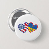 USA-Ukraine-Flaggen Button (Vorne & Hinten)