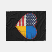 Usa Ukraine Heart - Dual Citizenship Fleecedecke (Vorderseite (Horizontal))