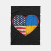 Usa Ukraine Heart - Dual Citizenship Fleecedecke (Vorderseite)