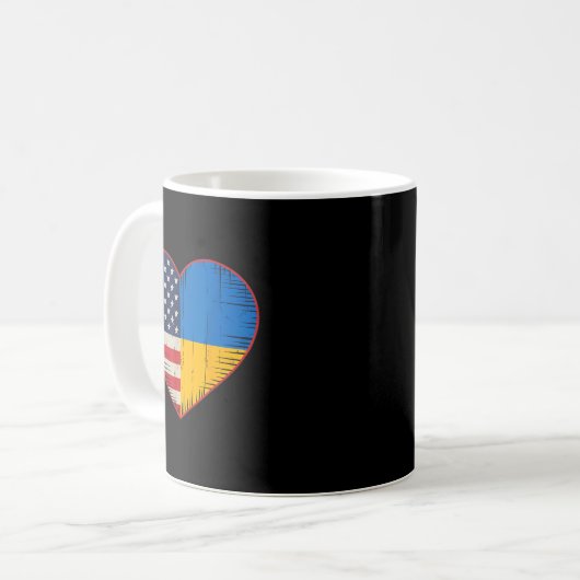 Usa Ukraine Heart - Dual Citizenship Kaffeetasse (Vorderseite Links)