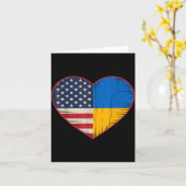 Usa Ukraine Heart - Dual Citizenship Karte (Gelbe Blume)