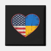 Usa Ukraine Heart - Dual Citizenship  Magnet (Vorne)