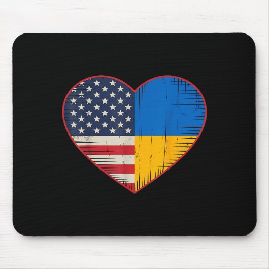 Usa Ukraine Heart - Dual Citizenship Mousepad (Vorne)