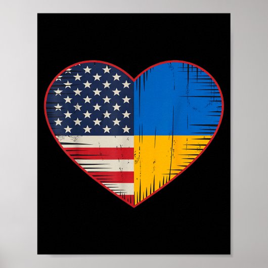 Usa Ukraine Heart - Dual Citizenship Poster (Vorne)