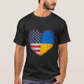 Usa Ukraine Heart - Dual Citizenship T-Shirt (Vorderseite)