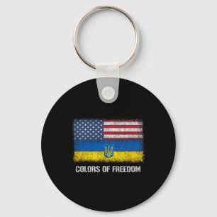 Usa Ukraine Ukrainisch Amerikanische Flagge Farben Schlüsselanhänger