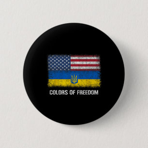 Usa Ukraine Ukrainische amerikanische Flaggenfarbe Button