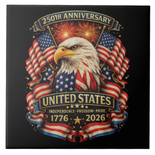USA Unabhängigkeit 250. Jahrestag 1776 2026 Fliese