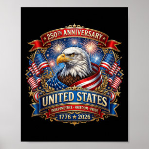 USA Unabhängigkeit 250. Jahrestag 1776 2026 Poster