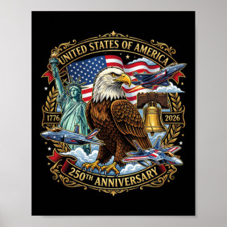 USA Unabhängigkeit 250. Jubiläum 1776 2026 Patri Poster