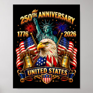 USA Unabhängigkeit 250. Jubiläum 1776 2026 Poster