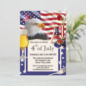 USA Unabhängigkeitstag 4. Juli Party Einladung (Stehend Vorderseite)