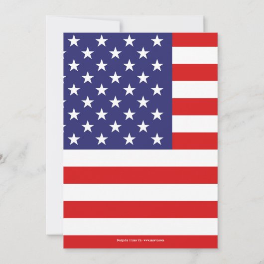 USA Unabhängigkeitstag 4. Juli Party Einladung (Rückseite)