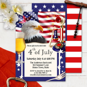 USA Unabhängigkeitstag 4. Juli Party Einladung