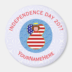 USA Unabhängigkeitstag Engel Flagge Personalisiert Magnet