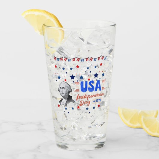 USA Unabhängigkeitstag Glas (Vorderseite Ice)